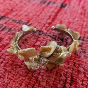 Bracelet polish sea shell with clear beads